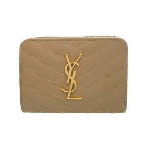 SAINT LAURENT Paris Monogram Compact Full Zip Wallet Bi fold Short